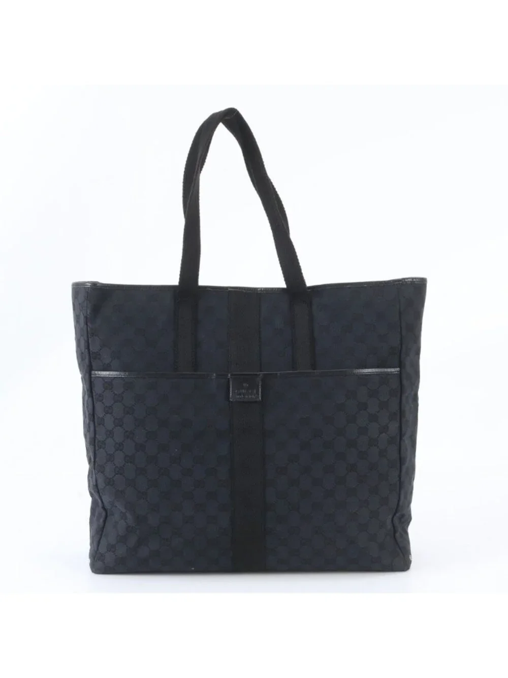 Gucci GG Canvas Leather Tote Shoulder Business Black